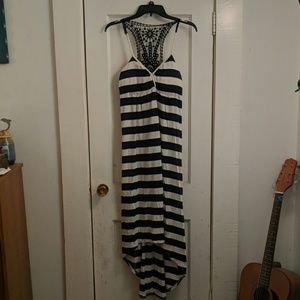 Nautical high low maxi dress